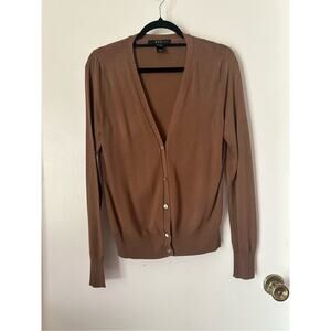 Mango Brown V-Neck Button Cardigan